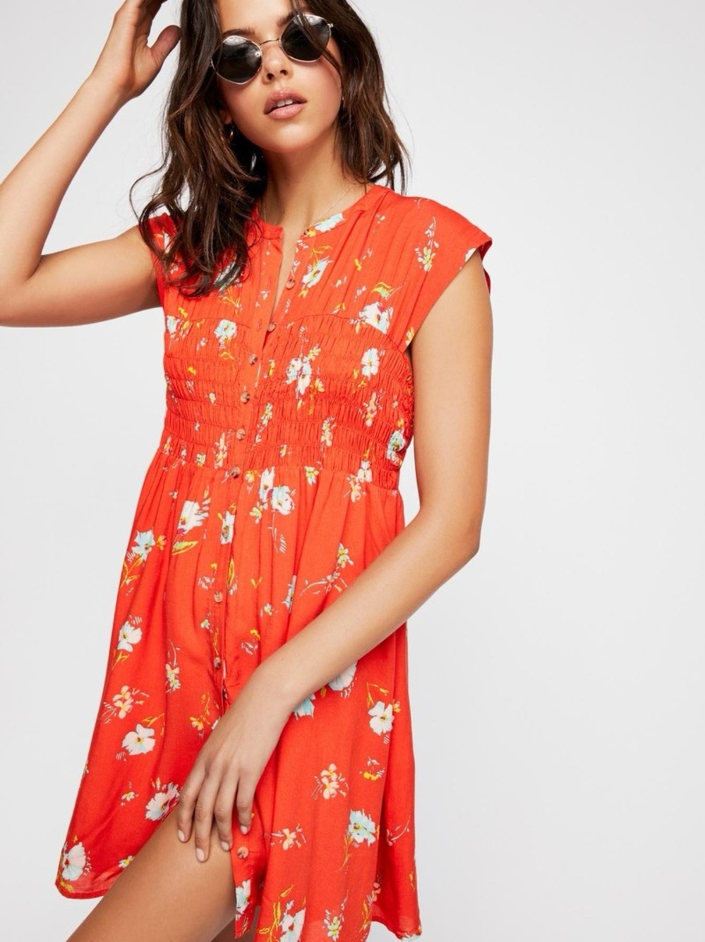 Free People the Greatest Day smocked Mini Dress